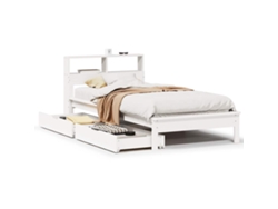 Maison Exclusive - Cama Con Estantería Sin Colchón Madera Maciza Blanca 100x200 Cm