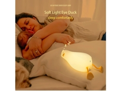 Lámpara de noche de pato tumbado, LED, suave y bonita, con iluminación de pato, para guardería, regulable, de silicona.