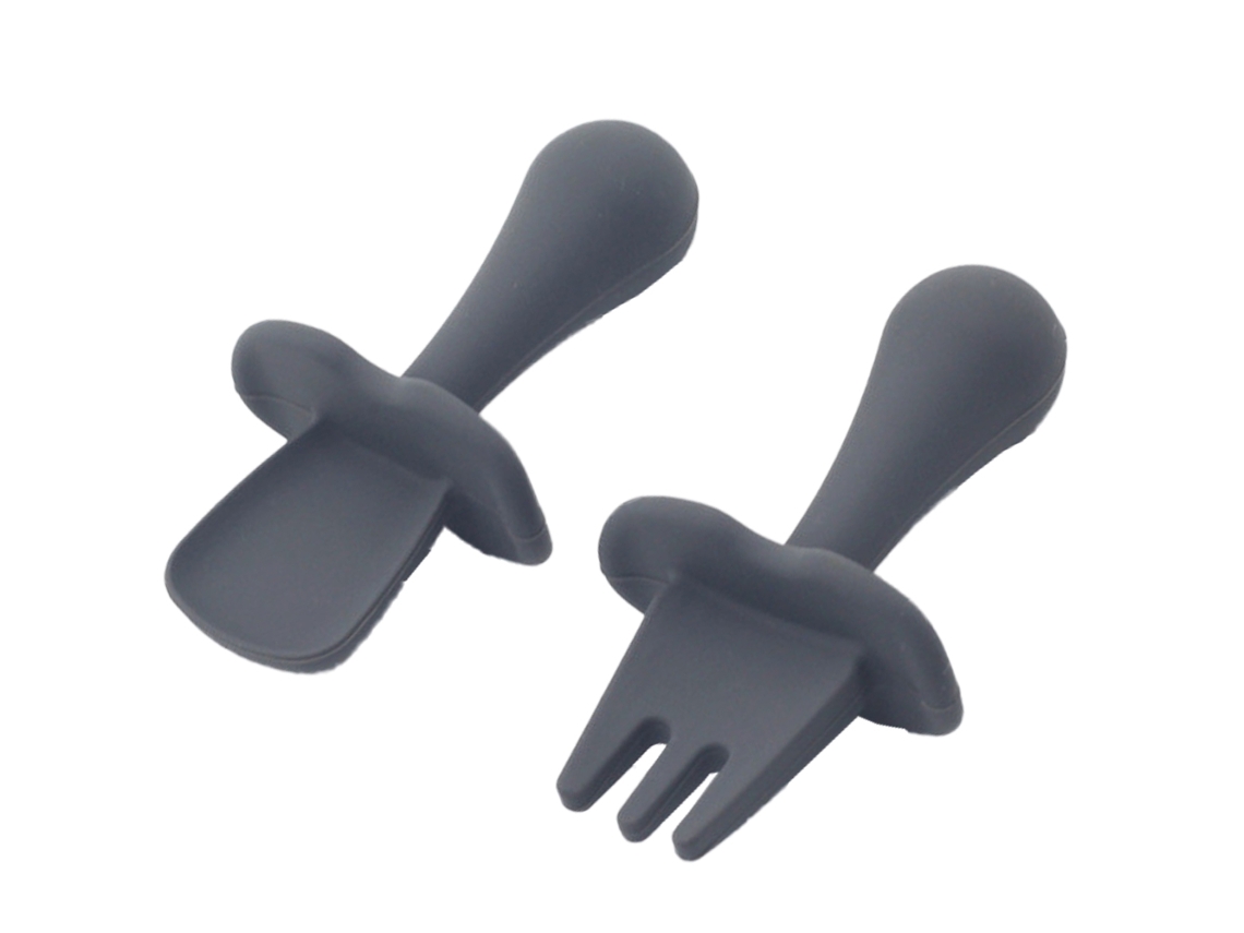 Utensilios para la autoalimentación de bebés y niños pequeños: juego de cuchara y tenedor para el destete guiado NEVEANCE