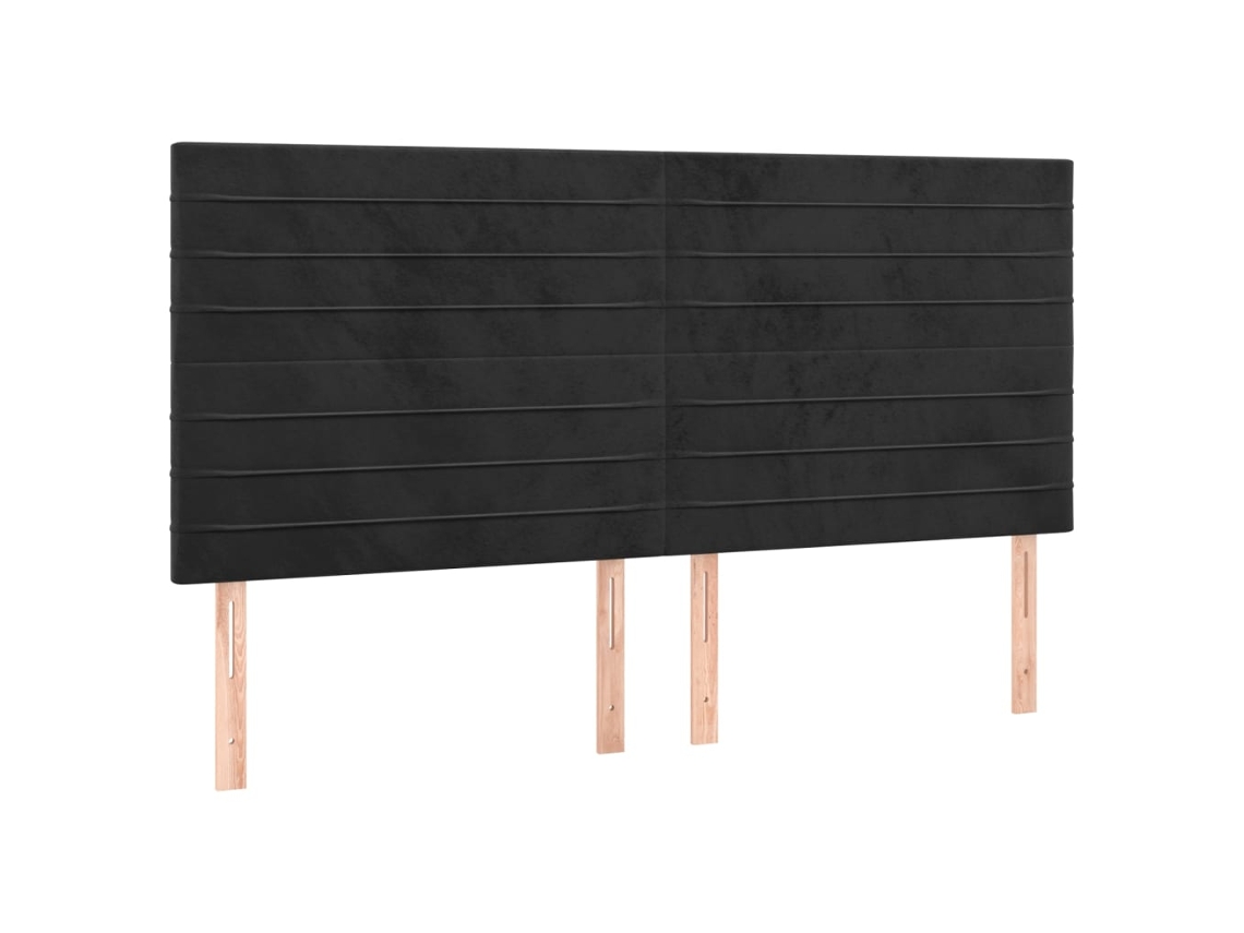 Maison Exclusive - Cabecero Terciopelo Negro 200x5x118/128 Cm