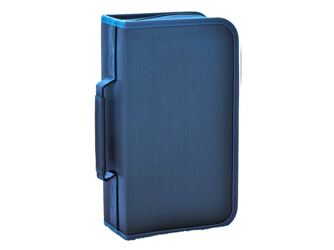 KOFIHETY Fundas para CD Sunrain, Bolsa con Capacidad para 128 CDs y DVDs en Tela Mercerizada con Cremallera, Almacenamiento Portátil para Coche y Viaje