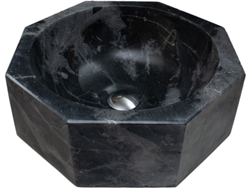 Lavabo de piedra redondo sobre encimera FORZINI FZ-102 ( 40x40x15 cm)