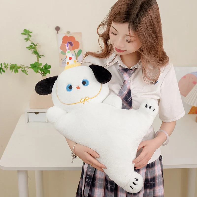 (perro Blanco De 55 Cm) Cojín De Vacaciones Para Adultos Con Forma De Cachorro Y Soporte Lumbar