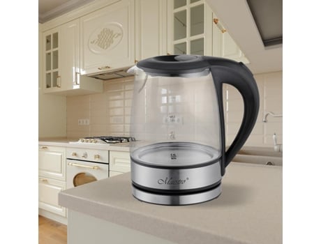 Feel-Maestro Mr062 Hervidor eléctrico 1,2 L 1630 W Transparente Negro