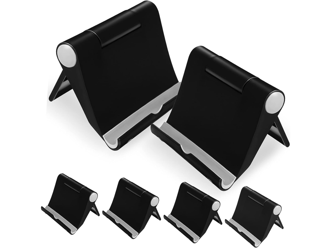 Soporte De Escritorio Plegable Y Ajustable De Plástico De 6 Piezas Para Teléfono Y Tableta Con Almohadillas