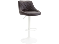 Taburete de bar Lazio de piel sintética CLP marrón/blanco