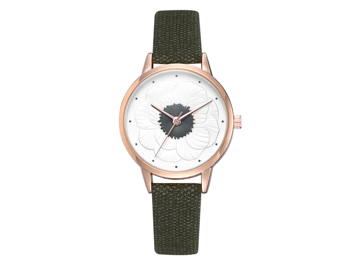 Reloj De Pulsera Sencillo De Eslabones Para Mujer Con Esfera De Cuarzo (verde)
