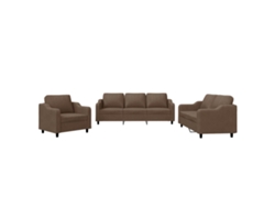 Conjunto de Sofás MAISON EXCLUSIVE (3 peças, castanho) tecido