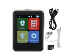 Reproductor Mp3 Con Bluetooth 5.0, Pantalla Táctil De 1,8 Pulgadas, Reducción De Ruido, Radio Fm, 128 Gb, Blanco.