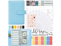Funda económica para libreta A6 con bolsillo con cremallera MDUG (azul)