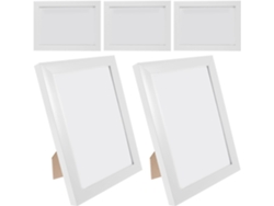 Juego 5 Marcos Fotos Decorativos Pvc Blanco Pared Diseño Elegante Hogar Restaurante Mesa