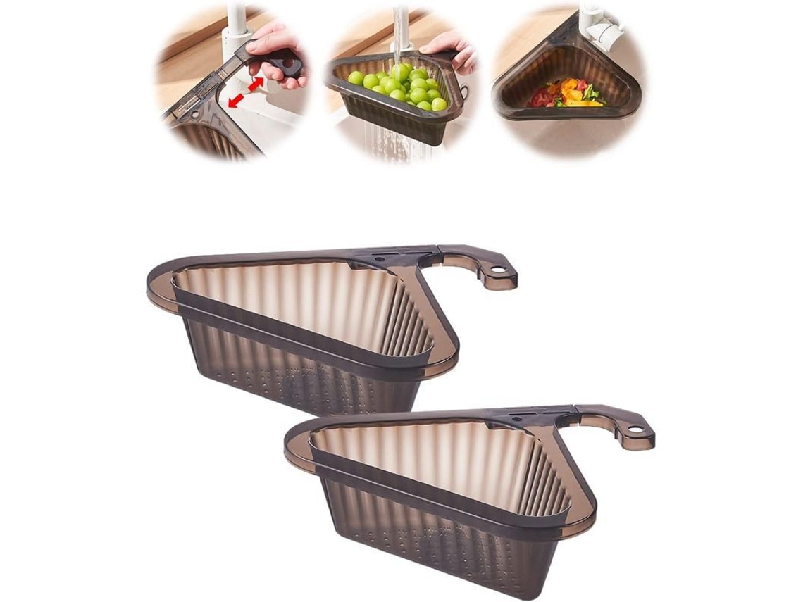 2026da-colador De Canasta Triangular Para Fregadero De Cocina Linjou, Anti-atascos, Material Pp Alimentario (negro)
