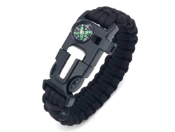 Pulsera Multifunción 5 En 1 Con Piedra De Fuego, Brújula Y Silbato De Rescate, Equipo De Supervivencia Para Senderismo, Camping Y Pesca