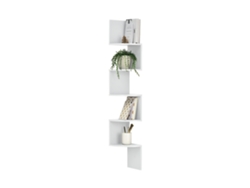 Estantería de pared blanco mate diseño retro (123x19,5x19,5cm) [EN.CASA]