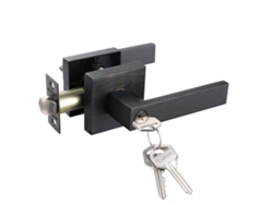 Manija de cerradura de puerta reforzada, hecha de bronce aceitado. Mudg