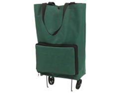 Carrito de compra plegable con ruedas, gran capacidad, forma rectangular, verde, 48,00 x 28,00 x 18,00 cm, paquete de 1 unidad.