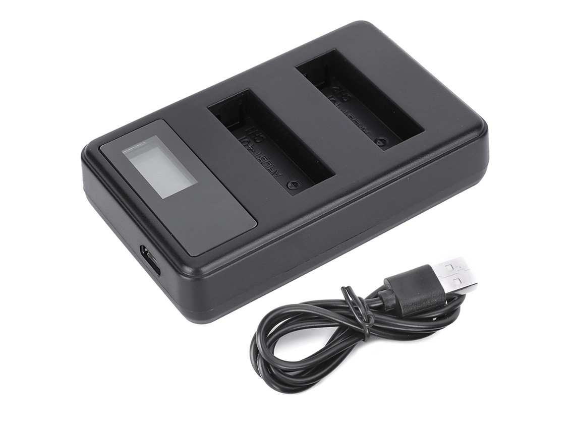 Cargador De Baterías Dual Para Cámara Con Lcd, Compatible Con Gopro 4