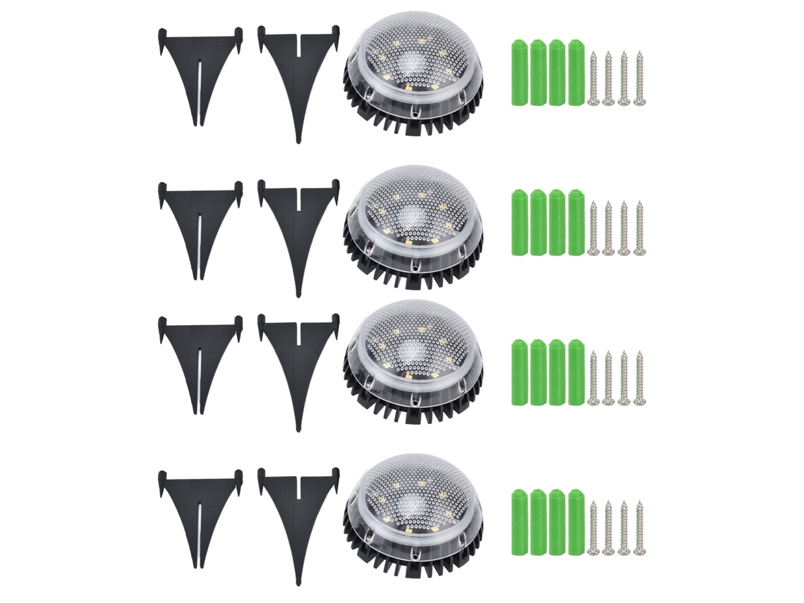 2026-4 Pack Luces Solares Jardín 8 Led Exteriores Para Acera Patio Sendero Alumbra Blanca