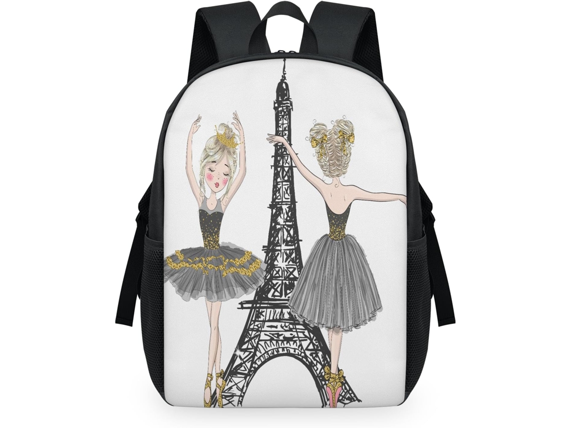 Mochila Tropicallife Torre Eiffel Ballet Girl Para Niños Niñas Hombres Mujeres Mochila Multiusos Escolar In