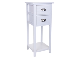 Mesita de Noche WANDERLUST DECO (Madera de Paulownia y Mdf - Blanco - 30 x 30 x 73 cm)