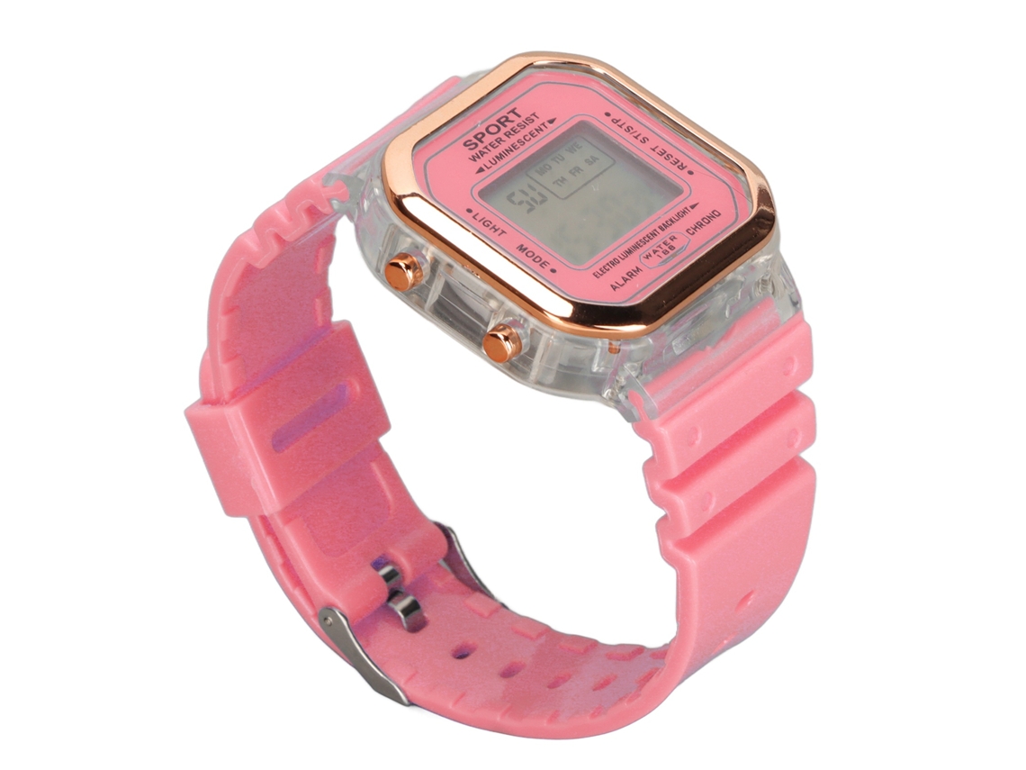 Reloj Electrónico Multifuncional Para Niños, Resistente Al Agua, Deportivo Digital, Rosa, 0,5 Pulgadas