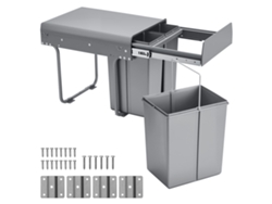 Cubo de basura doble extensible Succebuy de 20+10+10 L para debajo del armario de cocina