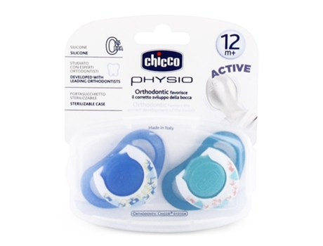 Chupete CHICCO Silicona (12 M+ Azul 2 Unidades)
