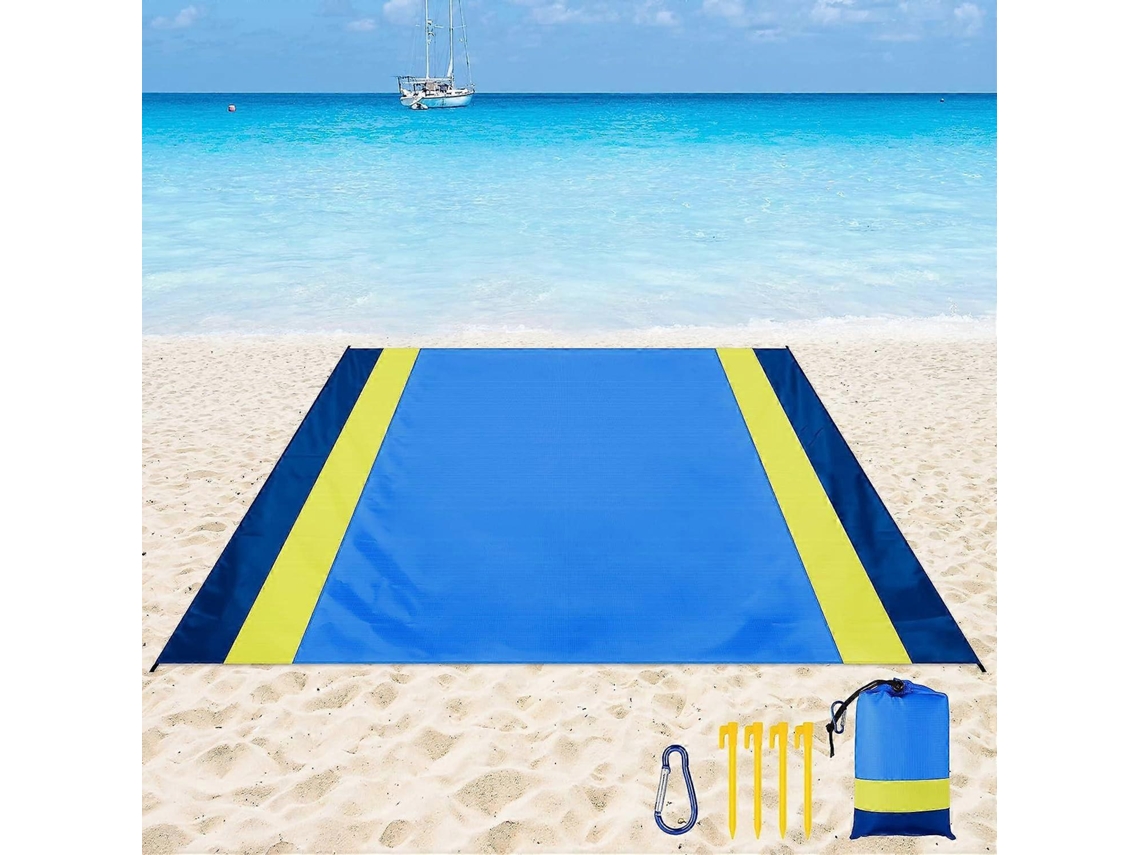 Manta de playa grande de 200x210 cm, impermeable y resistente a la arena, sin marca.