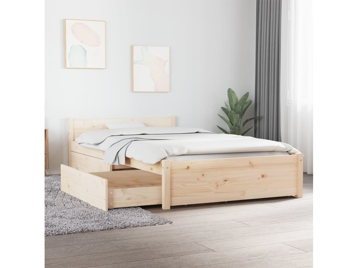 Estructura De Cama Con Cajones 90x200 Cm