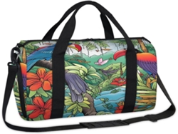 Bolso Deportivo Estampado Tucán Selva Tropical Acuarela Bolso Fin Semana Mano Informal Gimnasio Viaje Equip