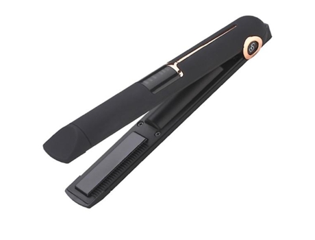 Mini plancha de pelo y rizador de pelo inalámbrico 2 en 1 USB profesional plancha de pelo de cerámica negro Bisbisous AUJEZON