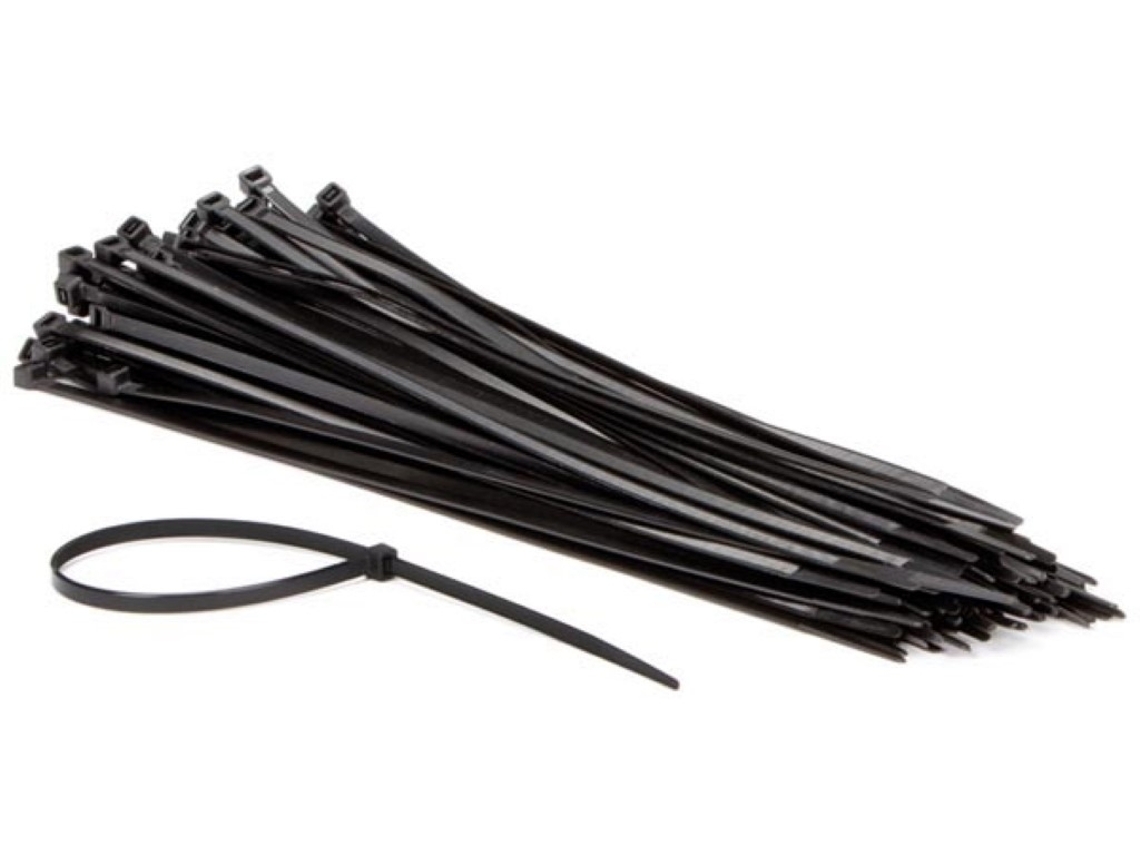 Juego de bridas para cables de nailon - 4,8 x 300 mm - Negro (100 piezas) VELLEMAN