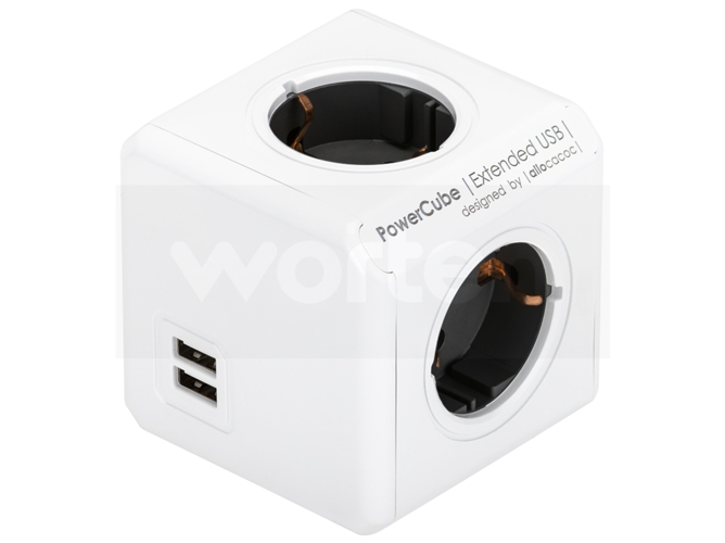 PowerCube ALLOCACOC Extended USB gris (Europa - 250V)
