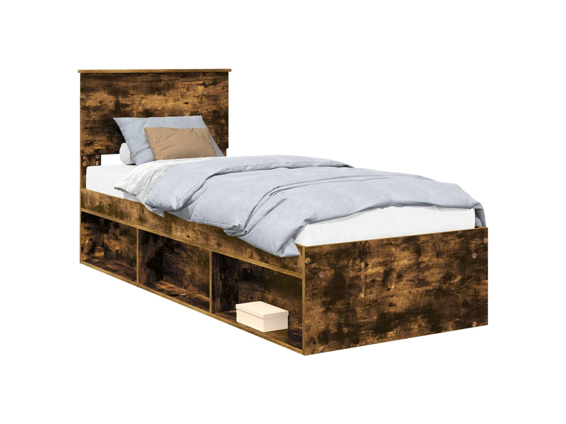 Maison Exclusive - Estructura De Cama Con Cabecera Roble Ahumado 75 X 190 Cm