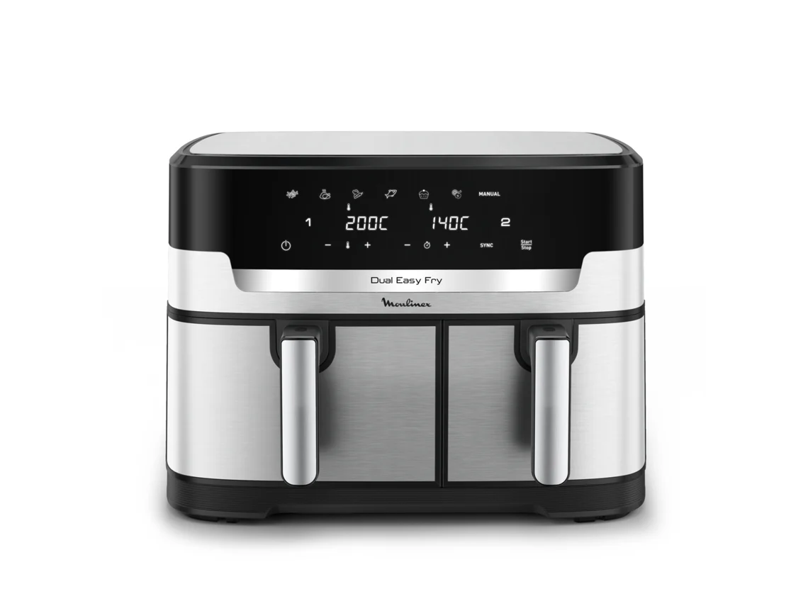 Freidora Sin Aceite MOULINEX Easy Fry Dual XXL EZ942DF0 (11 L - 7 programas automáticos)
