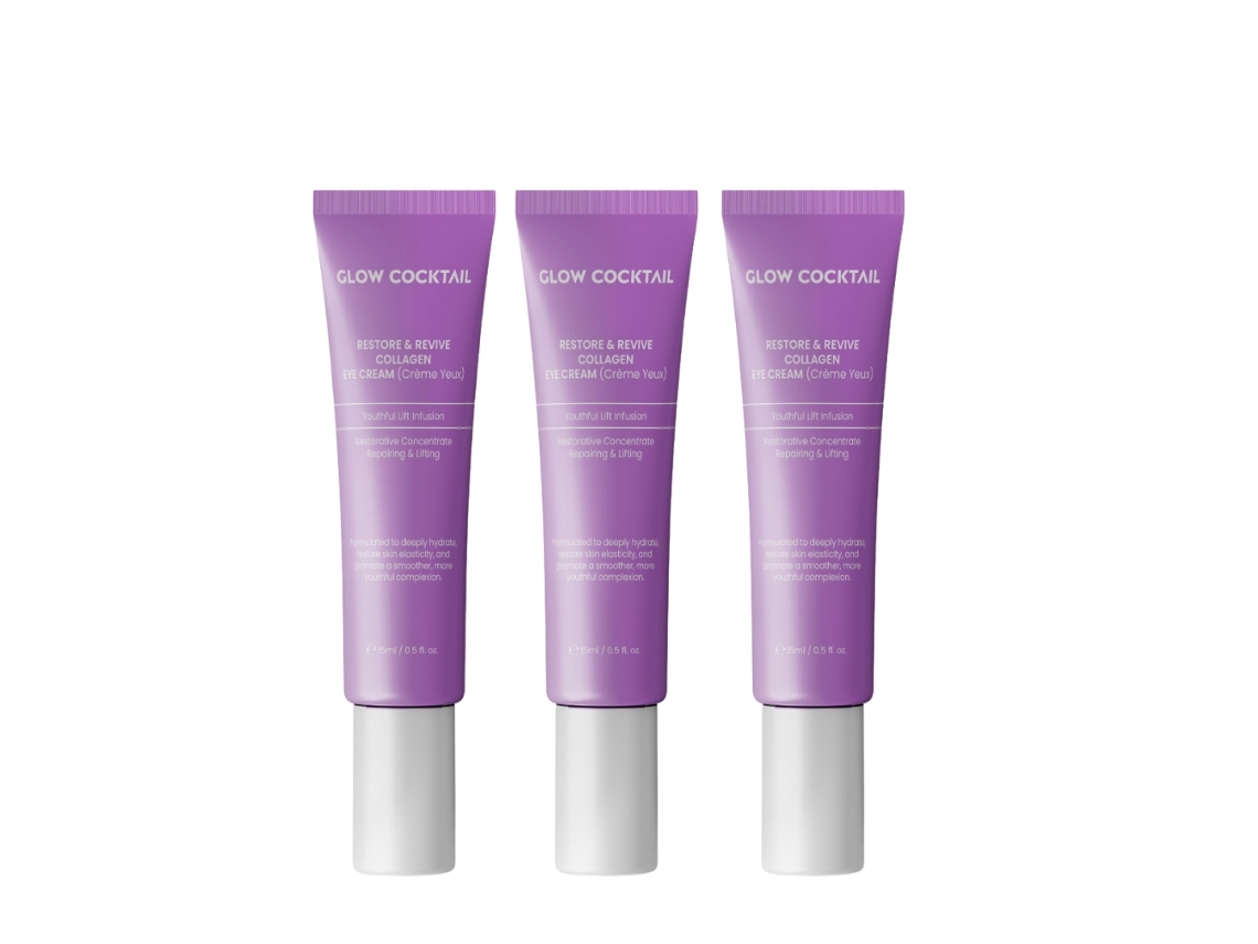 3 x Crema para ojos Restore Revive con colágeno 15 ml