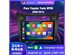 Radio Android para Toyota Yaris XP90 2005-2012 Junsun V1 Pro inalámbrica Android Auto CarPlay pantalla IPS de 9" 64 GB