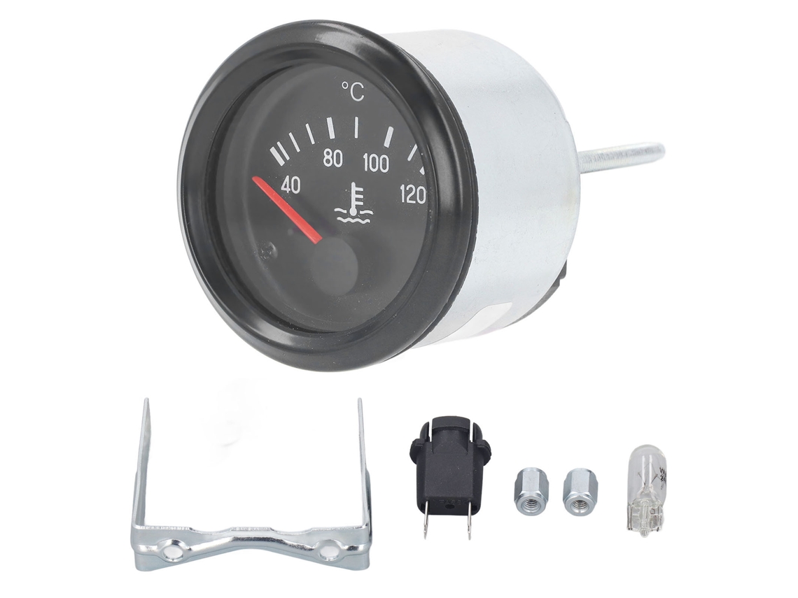 Medidor De Temperatura De Agua 40-120℃ 52mm Aluminio Led 12v Termómetro Motor (310-030-002)