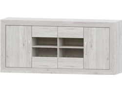Aparador MUEBLAM Niza (Blanco Artic - Melamina - 160x80x42 cm)