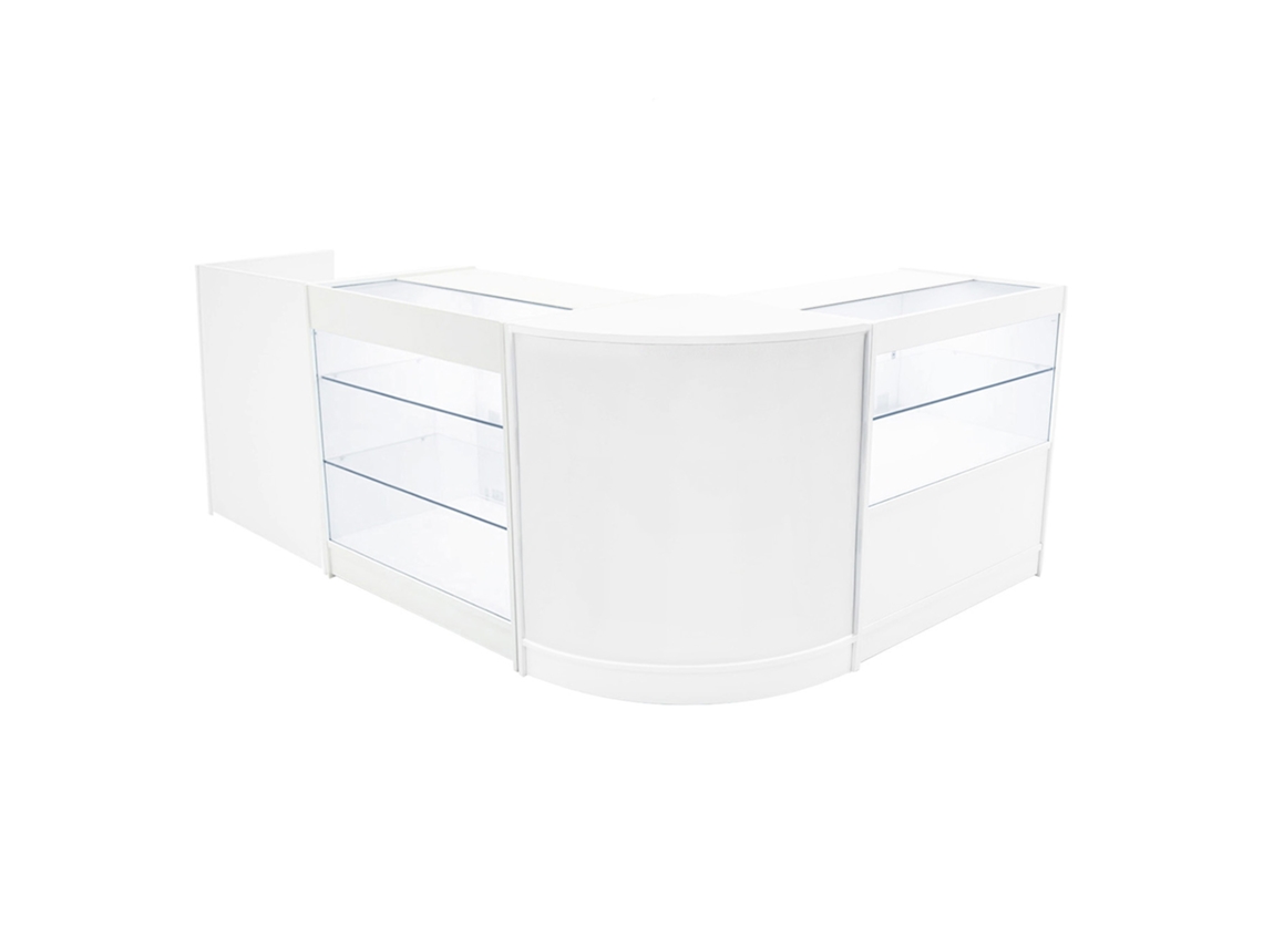 Estantería comercial Vega | Blanca | CM60 K900 C900 TB60 | MDF y vidrio templado | Estanterías y Monstershop