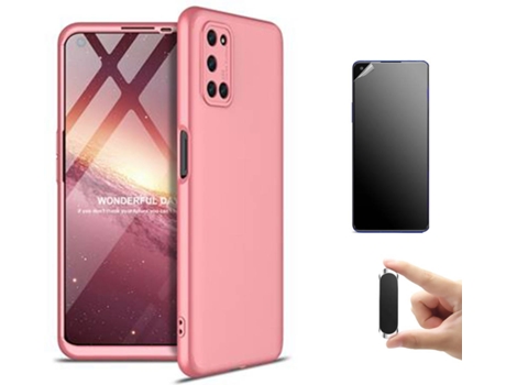 Kit Carcasa, Protector Y Soporte Oppo A53 Ultimatte Slim Armor 360º Rosa