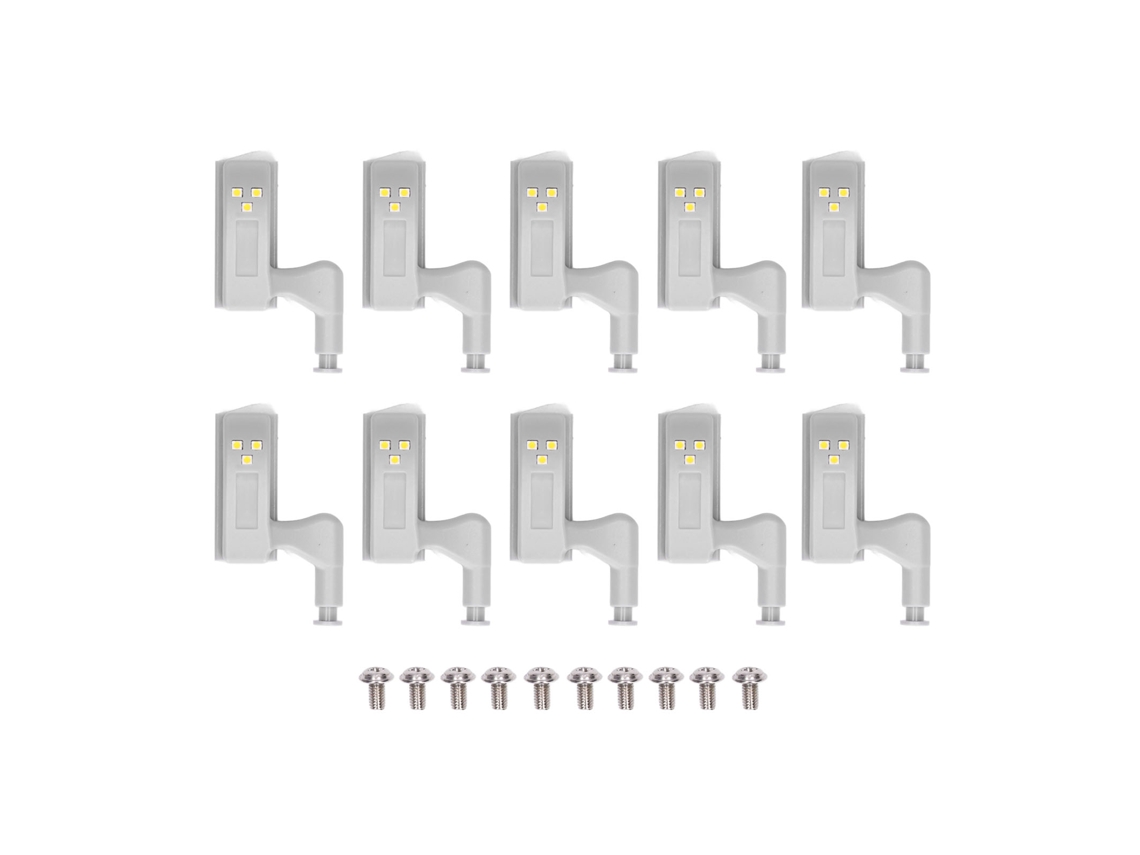 2026 10 piezas de luz LED con sensor para bisagras internas de armario, vestidor, gabinete, luz nocturna para dormitorio
