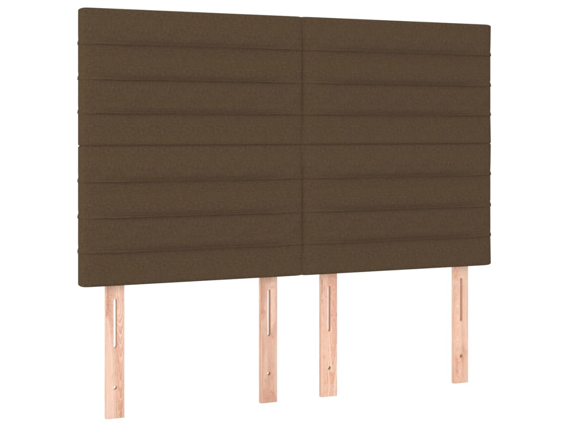 Maison Exclusive - Cabecero De Cama Marrón Oscuro 144x5x118/128 Cm Tela