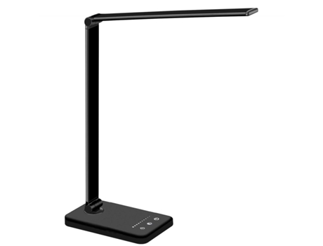 Lámpara LED Lámpara de escritorio Aderence to the Eye Lámpara de escritorio Cargador inalámbrico para teléfono móvil Negro