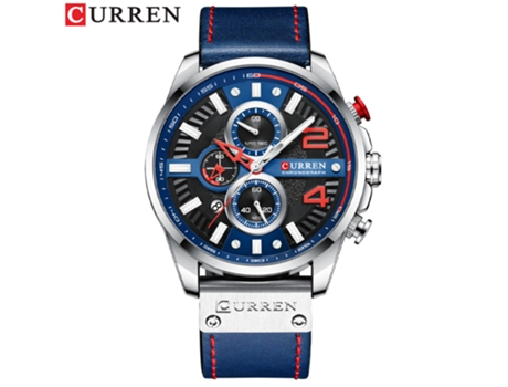 Relojes para Hombres, Reloj con Correa de Cuero para Hombres Relojes de Pulsera con Calendario de Cuarzo Impermeables para Hombres-Concha Blanca Az...