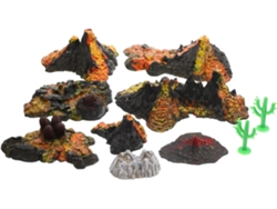 Juego De 10 Figuras De Plástico De Volcanes, Decoración De Paisaje Volcánico, Adornos De Volcanes