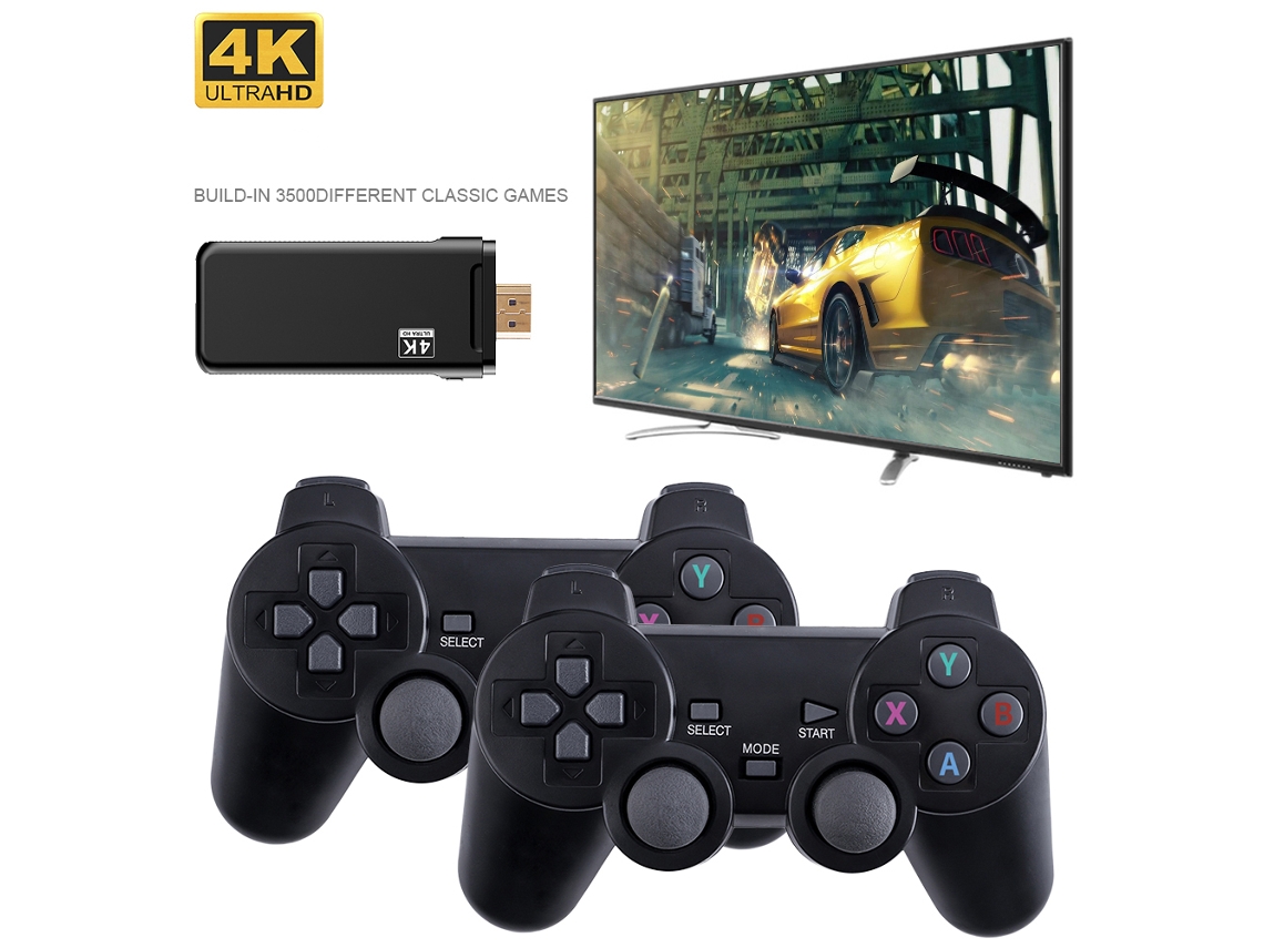 Consola De Juegos Inalámbrica U8-2 Para Televisores Hd Con 3500 Juegos Clásicos. Admite 2 Jugadores. Mando Inalámbrico.