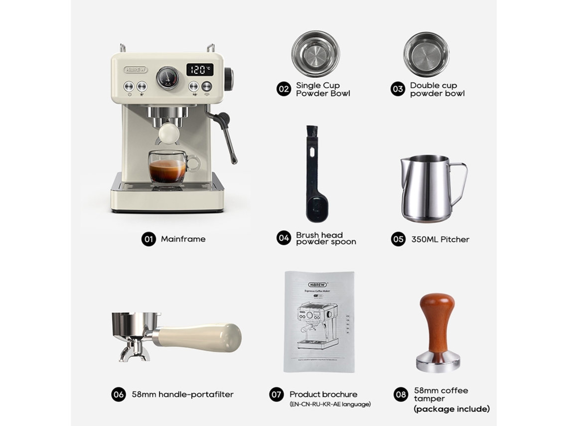 Cafetera con espuma de leche y temperatura regulable