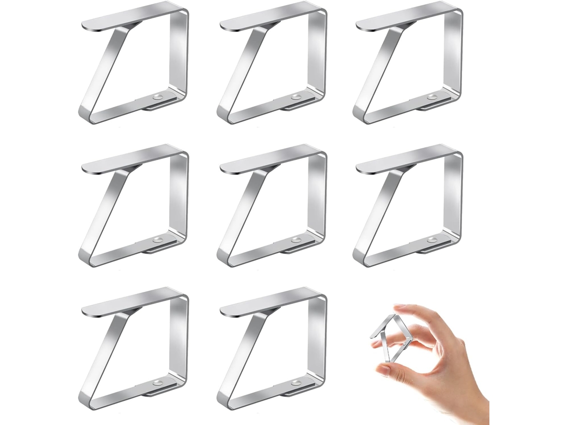 Presilhas Para Toalha De Mesa Em Aço Inoxidável, 8 Kits (mais De 3 Cm De Espessura)