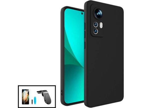 Kit Carcasa + Protector de Pantalla + Soporte Xiaomi 12X GIFT4ME Negro